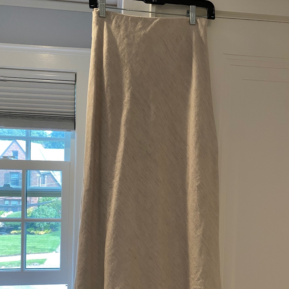 Babaton Beige/Taupe A-Line Midi Skirt